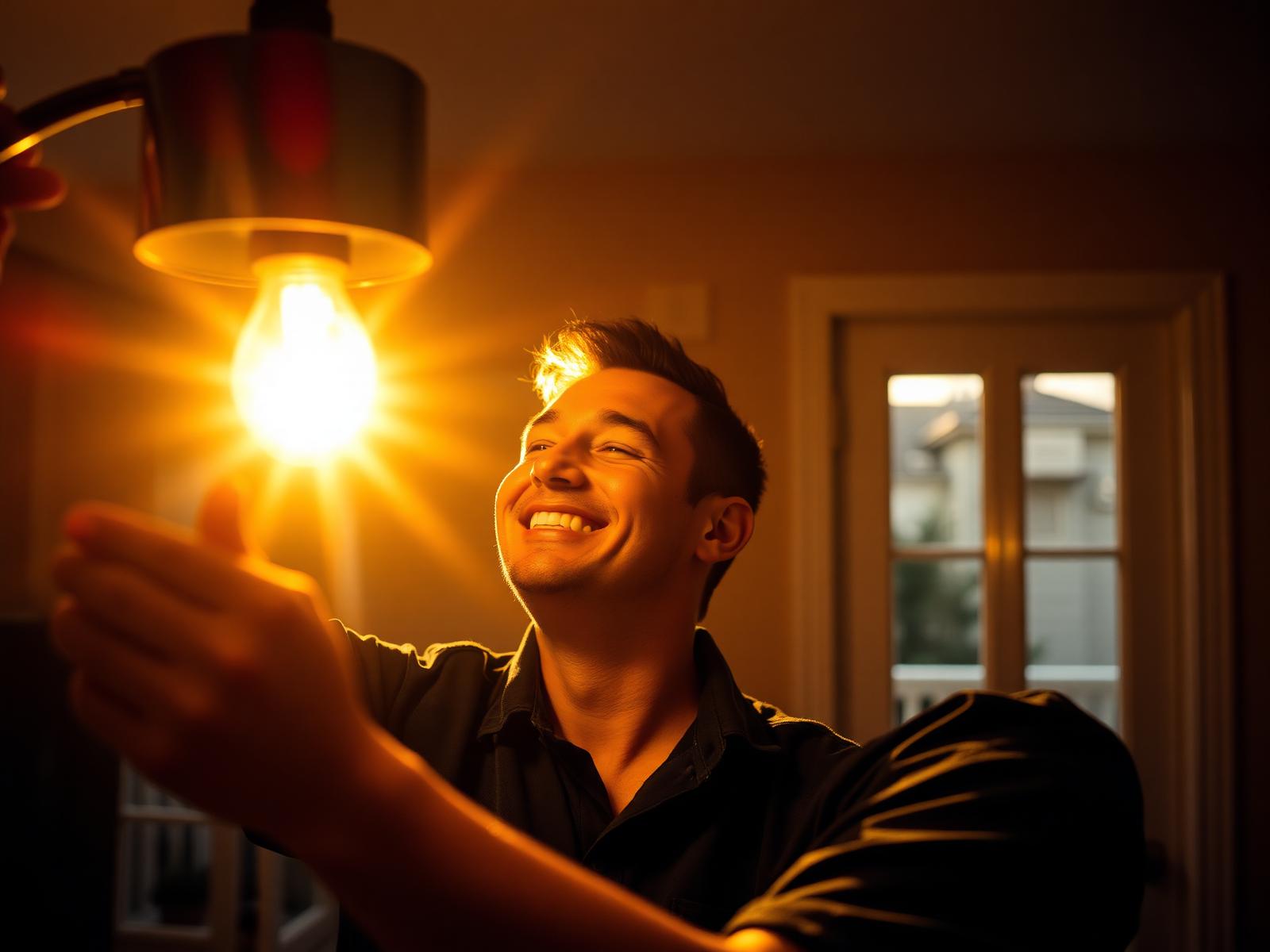 Friendly Magnet Electric electrician installing a warm light fixture in a Toronto home